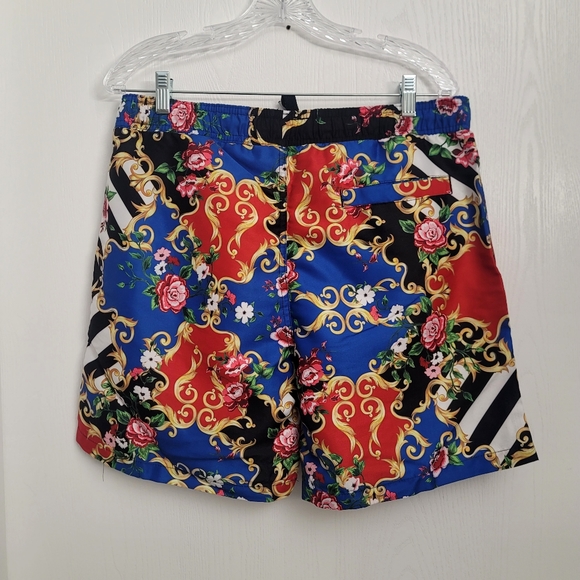 Surf Society Mens Baroque  Drawstring Lined Swim  Board SHORTS Size Large - Picture 4 of 8